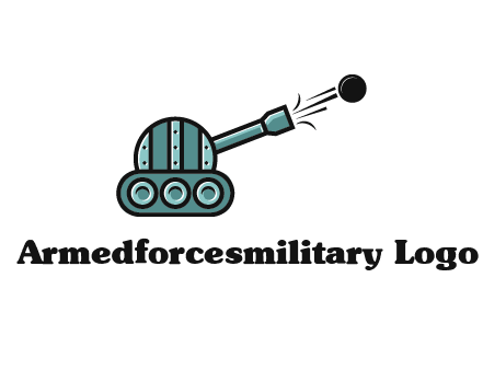 tank shooting a cannon ball logo