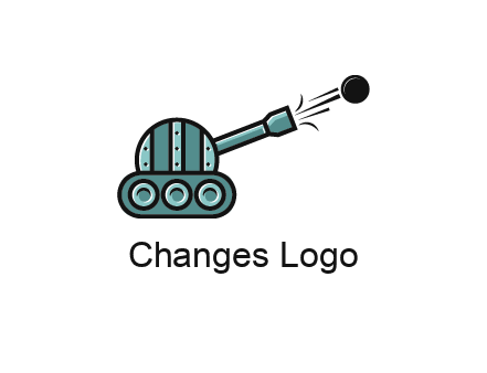 tank shooting a cannon ball logo
