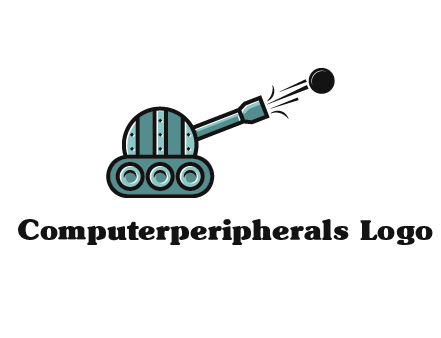 tank shooting a cannon ball logo