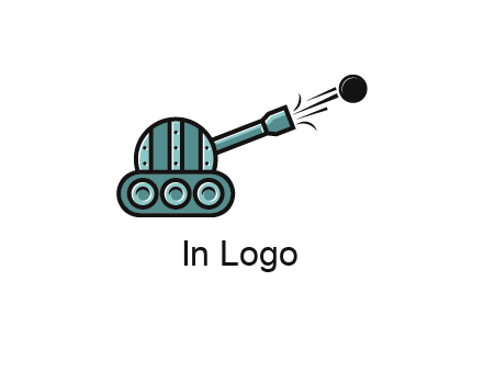 tank shooting a cannon ball logo
