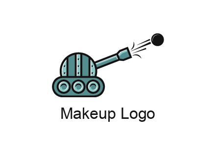 tank shooting a cannon ball logo