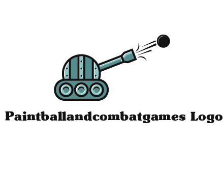 tank shooting a cannon ball logo