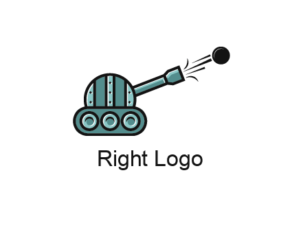 tank shooting a cannon ball logo