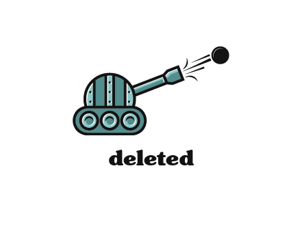 tank shooting a cannon ball logo