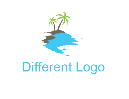 palm trees in island logo