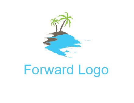 palm trees in island logo