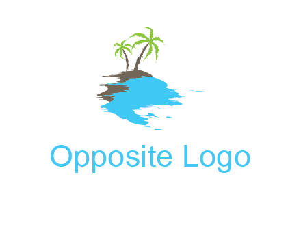 palm trees in island logo