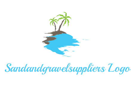 palm trees in island logo