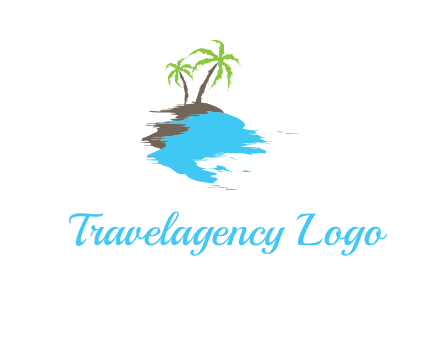 palm trees in island logo