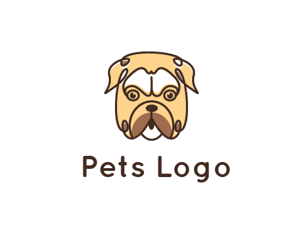 dog grooming logo featuring a bulldog