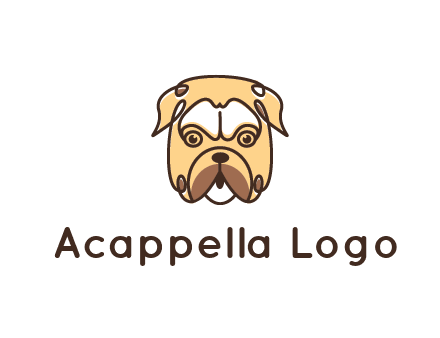 dog grooming logo featuring a bulldog