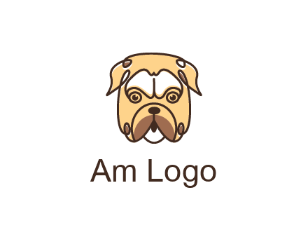 dog grooming logo featuring a bulldog