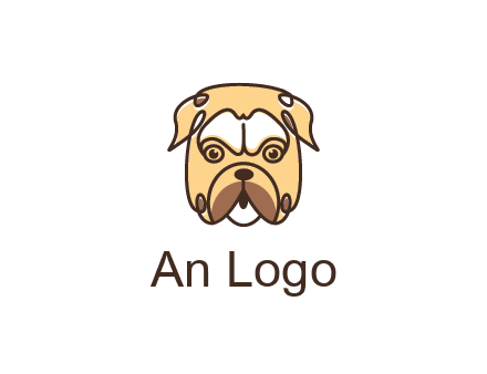 dog grooming logo featuring a bulldog