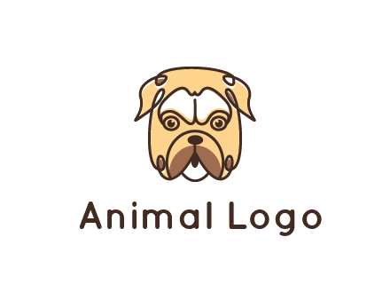 dog grooming logo featuring a bulldog