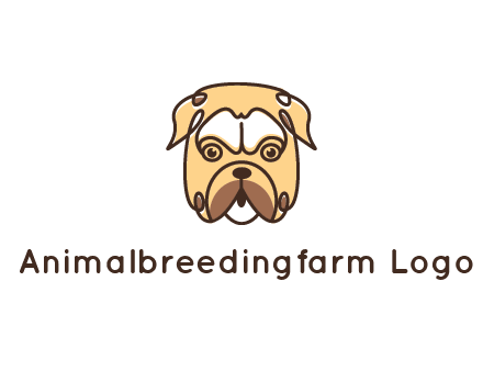 dog grooming logo featuring a bulldog