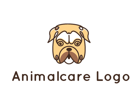 dog grooming logo featuring a bulldog