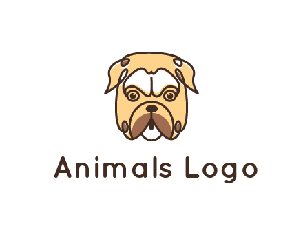 dog grooming logo featuring a bulldog