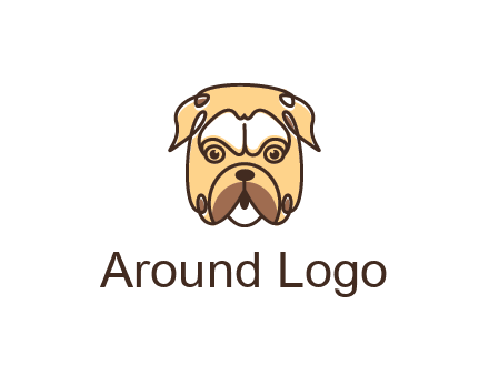 dog grooming logo featuring a bulldog