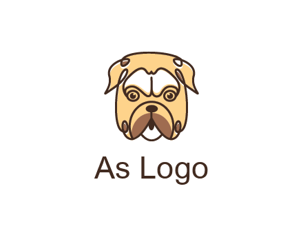 dog grooming logo featuring a bulldog