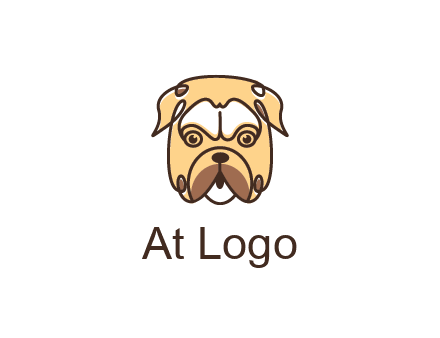 dog grooming logo featuring a bulldog