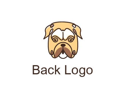 dog grooming logo featuring a bulldog