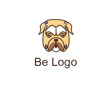 dog grooming logo featuring a bulldog