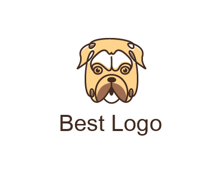 dog grooming logo featuring a bulldog