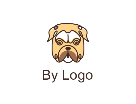 dog grooming logo featuring a bulldog