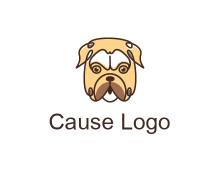 dog grooming logo featuring a bulldog