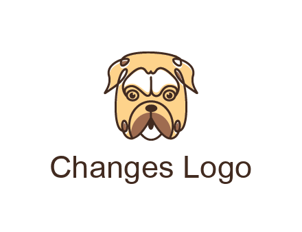 dog grooming logo featuring a bulldog