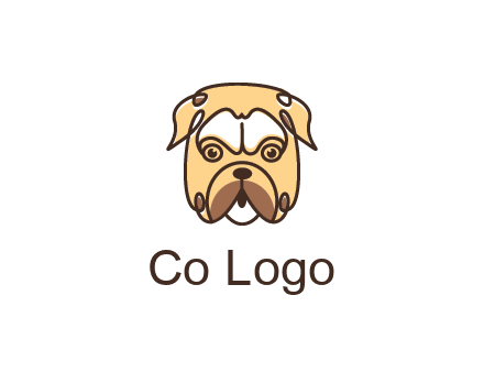 dog grooming logo featuring a bulldog