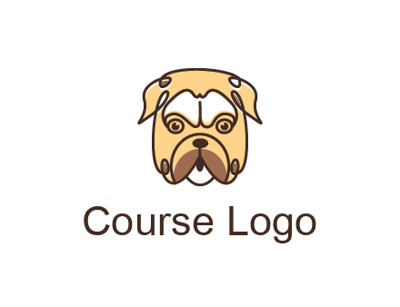 dog grooming logo featuring a bulldog