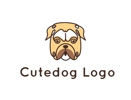 dog grooming logo featuring a bulldog