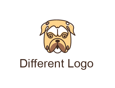 dog grooming logo featuring a bulldog