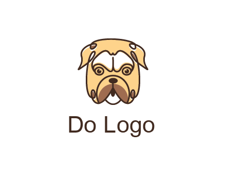 dog grooming logo featuring a bulldog
