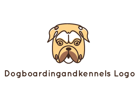 dog grooming logo featuring a bulldog