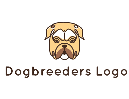 dog grooming logo featuring a bulldog