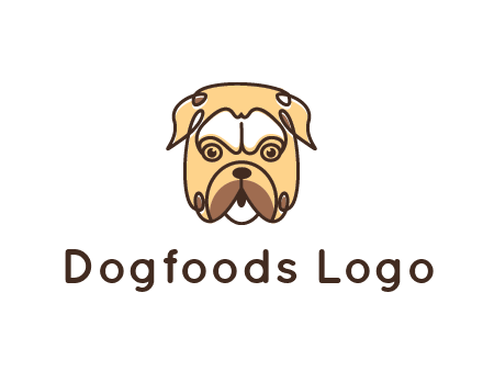 dog grooming logo featuring a bulldog