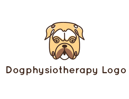 dog grooming logo featuring a bulldog