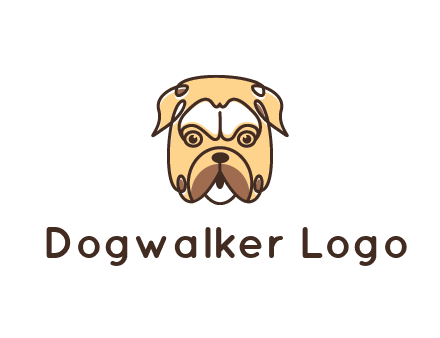 dog grooming logo featuring a bulldog