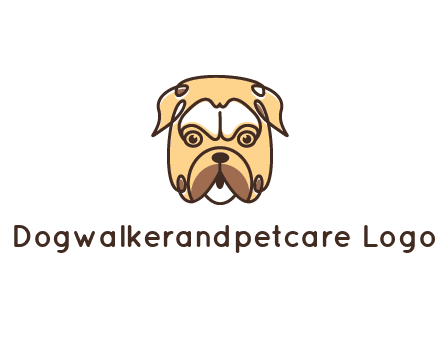 dog grooming logo featuring a bulldog