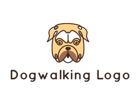 dog grooming logo featuring a bulldog