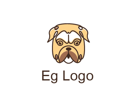 dog grooming logo featuring a bulldog