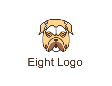dog grooming logo featuring a bulldog