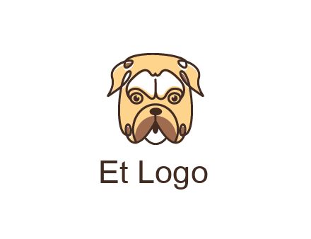 dog grooming logo featuring a bulldog