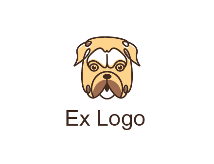 dog grooming logo featuring a bulldog