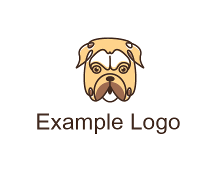 dog grooming logo featuring a bulldog