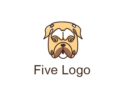 dog grooming logo featuring a bulldog