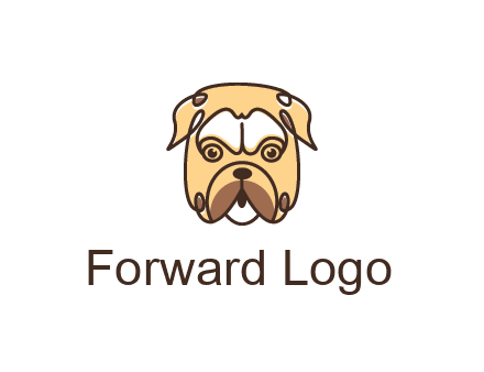 dog grooming logo featuring a bulldog