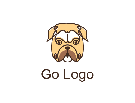 dog grooming logo featuring a bulldog